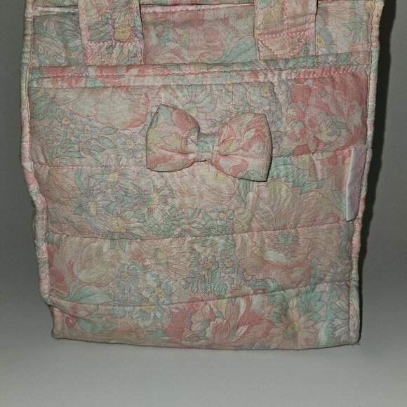 VTG Baby Connection Soft Style Pink Floral Diaper Bag Small 11x9 Green Blue READ - Picture 2 of 15
